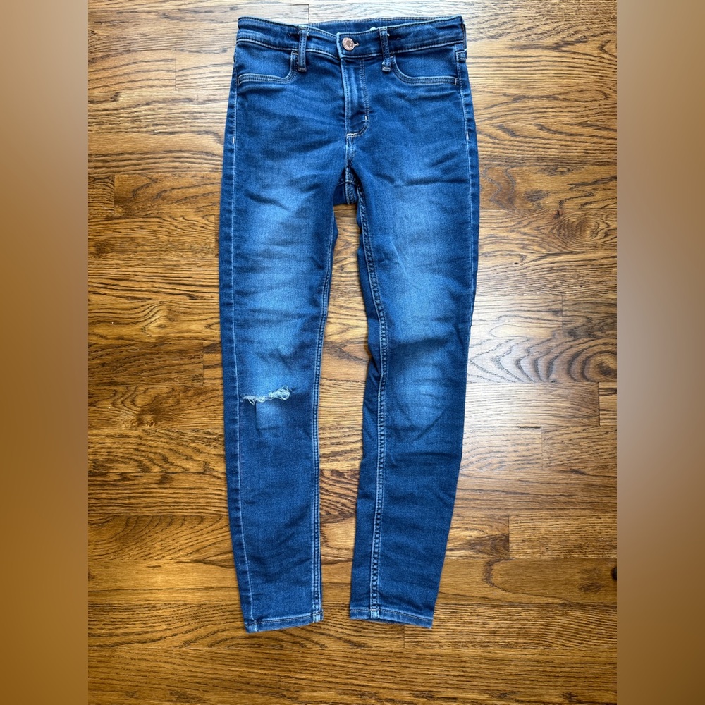 H&M Girls Skinny Fit Dark Blue Wash Super Soft School Jeans Size 10